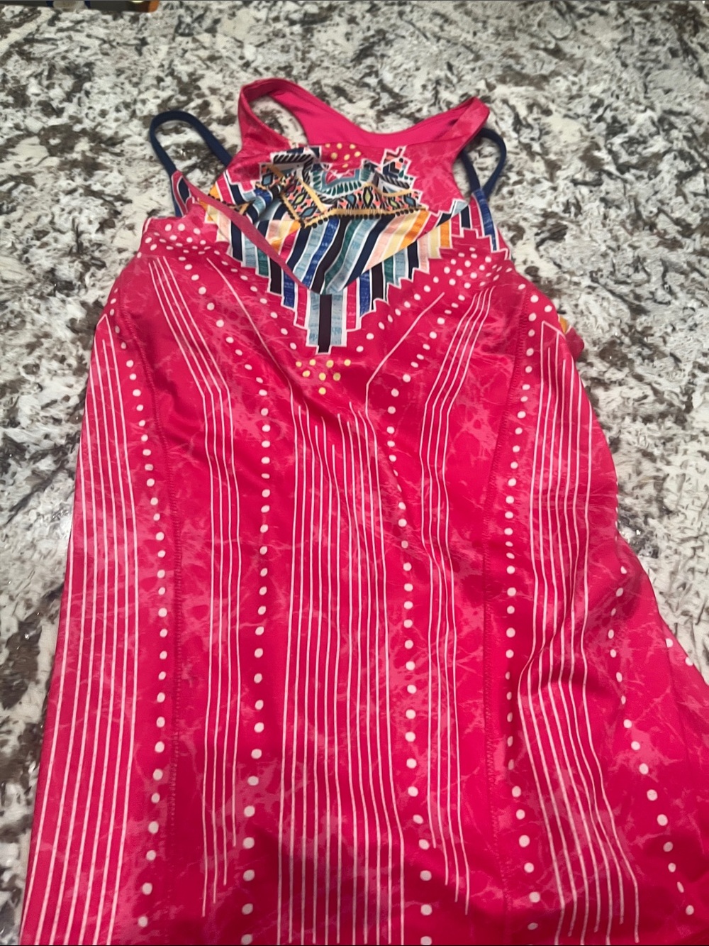 Lucky in Love Hot Pink Geometric Print Tank Top and skort